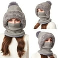 thumbnail image 4 of WZXFASHION 3-in-1 Knit Hat Scarf and Ear Flap Combo Color Block Winter Bomber Hat for Women and Men Grey One Size, 4 of 6
