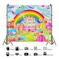thumbnail image 6 of SUNOLIFE Rainbow Candyland Kids Backdrops,Sweet Ice Cream Background Banner 7x5ft, 6 of 7