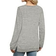 thumbnail image 3 of Fantaslook Sweatshirt for Women Long Sleeve Tunic Tops Color Block Crewneck Sweatshirts Side Split, 3 of 5