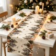 thumbnail image 4 of Christmas Table Runner Decorations,Christmas Linen Table Banners Festive Holiday Table Cover for Dining Table Home Party Tablecloth Decoration(D), 4 of 6