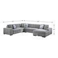thumbnail image 3 of Lexicon Raife 5-Piece Chenille Sectional with Right Chaise and Ottoman in Gray, 3 of 5