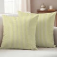 thumbnail image 2 of Yellow Striped Outdoor Pillow Covers 18x18 Set of 2,Waterproof Patio Throw Pillowcase Protectors,Modern Simple Farmhouse Beige Vintage Decorative Pillow Shams Cushion Covers for Seat Bed Couch Sofa, 2 of 8