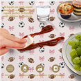 thumbnail image 6 of Football and Rugby Pink Pattern Round Tablecloth 70"x70", Wrinkle Resistant Wipeable Table Cover for Kitchen Dining Room Picnic Patio and Party, 6 of 6