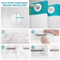 thumbnail image 4 of No Hook Shower Curtain, Green Blue Ombre Striped Shower Curtains for Bathroom with See Through Top Window, Modern Color Vertical Waterproof & Washable Bath Curtain Long 72"x78", 4 of 9