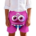 thumbnail image 3 of Shorts for Boys Boys Funny Face Print Casual Shorts Elastic Waistband Outdoor Everyday Wear Hot Pink 3-4 Years, 3 of 5