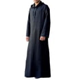 thumbnail image 1 of UKAP Abaya Longue pour Homme Chemise Maxi Rétro Robe de Prière Coupe Régulière Tenue Quotidienne Chandail Noir 4TG, 1 of 2