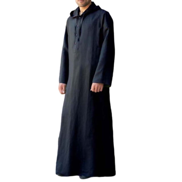 UKAP Abaya Longue pour Homme Chemise Maxi Rétro Robe de Prière Coupe Régulière Tenue Quotidienne Chandail Noir 4TG