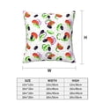 thumbnail image 2 of Throw Pillow Covers, Tomato Eggplant Cucumber Soft Square Pillow Cases with Invisible Zipper for Couch Bed Sofa, Farmhouse Fall Home Decor 16"x16", 2 of 7