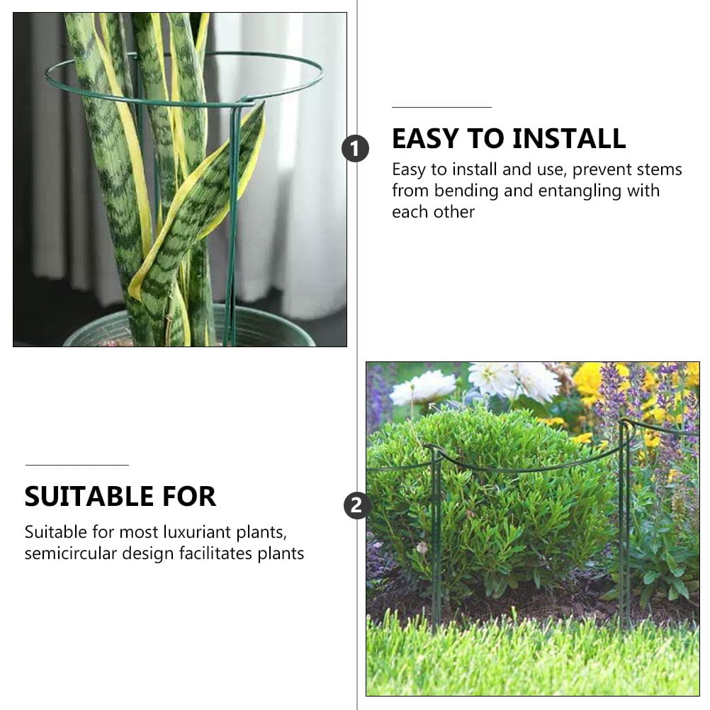 GETAJGHSD Plant Support Sticks, 8- Metal Stem Holders, Iron Garden Stakes 7.9 x 13.8 Inches