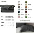 thumbnail image 4 of Simple&Opulence Linen Duvet Cover - Linen Cotton Blend 3 Pieces Bedding Set, 1 Duvet Cover 78 x 86 Inches and 2 Pillowcase- Solid Color Collection , Soft & Cozy ,Cooling Bedding-Charcoal Grey, Full, 4 of 10