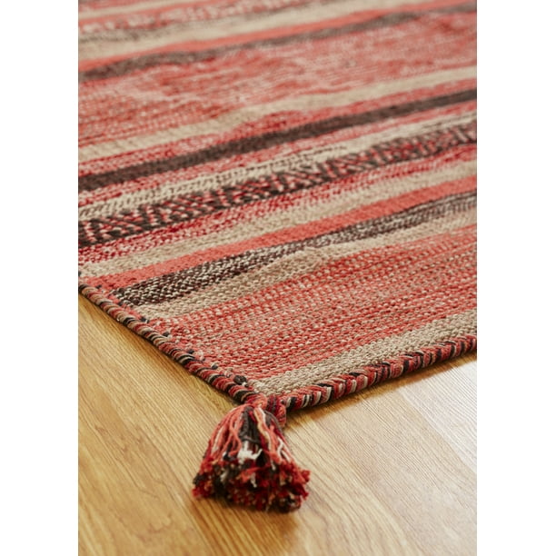 K2 Floor Style Andes Santa Fe Rust Hand Made Cotton Chenille Area Rug