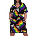 thumbnail image 1 of Vestido holgado con bolsillos y estampado de la bandera del orgullo, vestidos de lujo, vestidos holgados de verano, vestidos de novia para mujer, 1 of 6