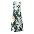 thumbnail image 4 of Women's Plus Size Dress V Neck Sleeveless Button Midi Dresses Summer Casual Trendy Clothes With Pockets (L, Blue), 4 of 5