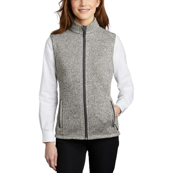 JustBlanks Womens Sweater Fleece Vest 8.8 oz 100 Polyester Twill Taped Neck Sleeveless Design