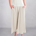 thumbnail image 2 of yunLXC Clearance Women's Pants Skirt Pants Women's Summer 2025 Waist Slimming A Line Skirt Casual Small And Fashionable Wide Leg Pants women's casual pants with pockets elastic waist Beige L, 2 of 7