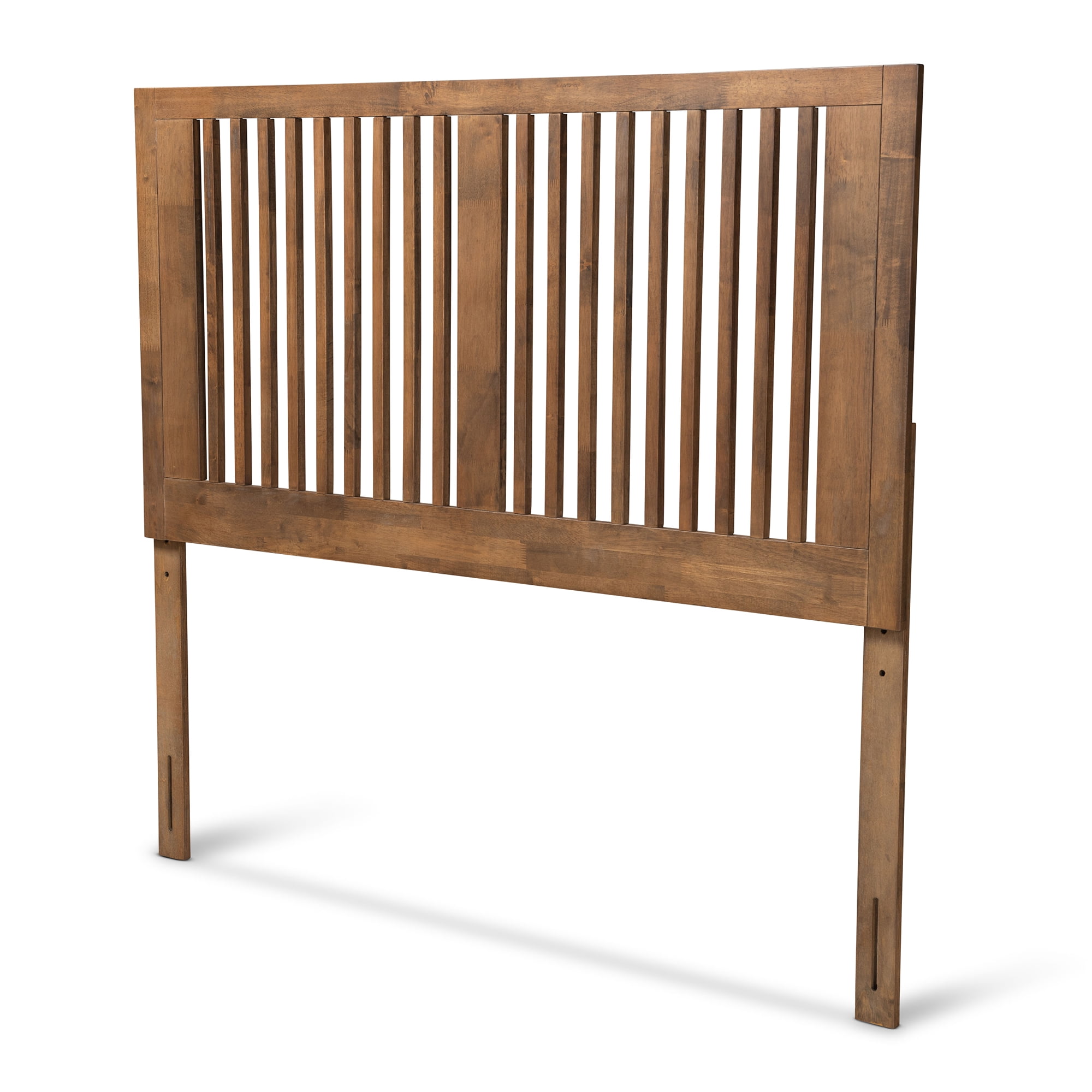 Baxton Studio Harena Contemporary/Modern Slat Back Support Rubberwood Headboard, Full, Ash Walnut