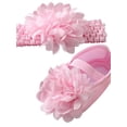 thumbnail image 2 of Baby Girl Toddler Shoes Flowers Soft Sole Walking Princess Shoes and Shoes Headband Set, 2 of 5