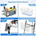 thumbnail image 3 of KitchenKey Upgraded Walker Basket with Cup Holder, Foldable Walker Bag with Large Capacity & Never Tipping Over, Not Fit for Rollator - Grey, 3 of 14