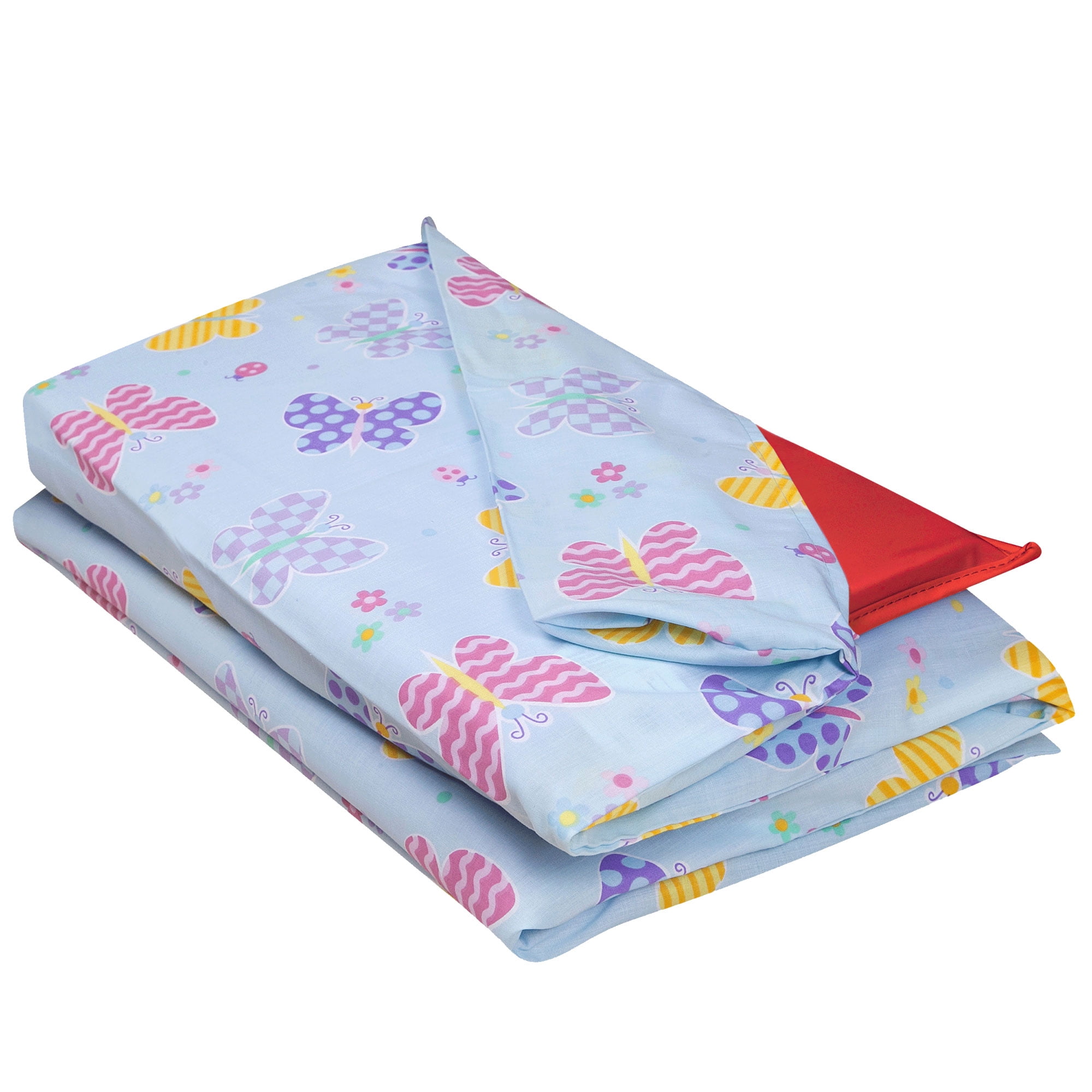 Wildkin Child, Toddler Preschool, Kindergarten Rest Mat Cover in Pink for Girls, Features 100% Cotton, Fits Vinyl Rest Mats up to 48 inches (Butterfly Garden Pink)