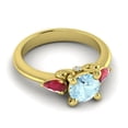 thumbnail image 3 of 2.50 Carat Round Cut Aquamarine & Red Ruby Gemstone Latest 3-Stone Engagement Ring for Women 18K Yellow Gold Size 3 by Diamond-Capitals, 3 of 8