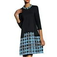 thumbnail image 1 of CEHVOM Women Retro Short Patchwork Evening O-Neck Party Prom Vintage Dress, 1 of 3