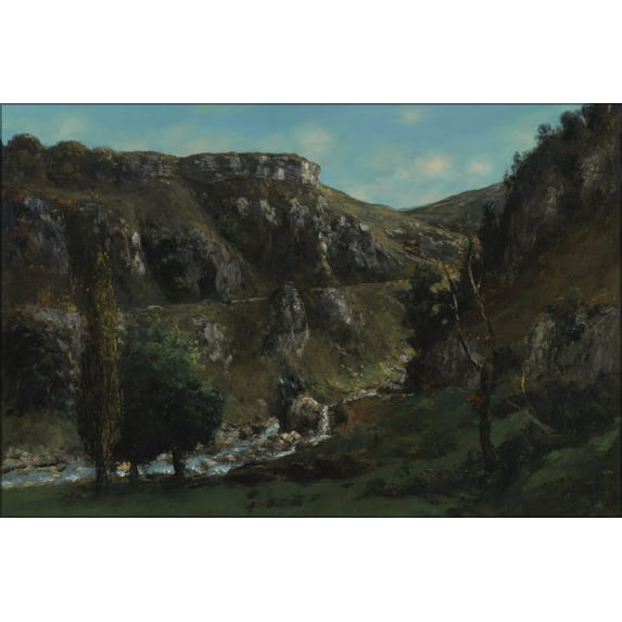 24"x36" Gallery Poster, Gustave Courbet Vallee de la Laloue pres Mouthiers Haute Pierre 1860s