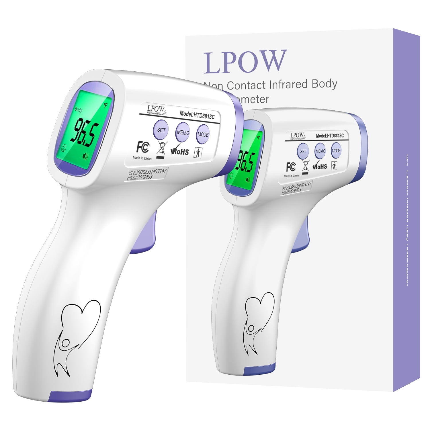 LPOW Forehead Digital Thermometer,The Non-Contact Infrared Thermometer for Adults and Kids,Baby Thermometer for Fever