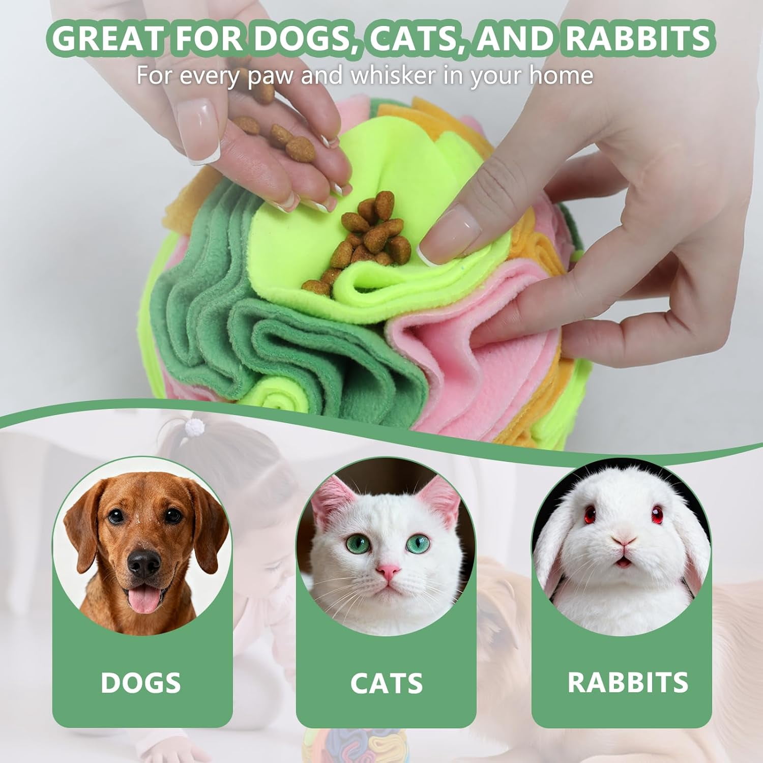 Vibrant Snuffle Ball for Dogs, Playful Color-Mix Slow Feeder Toy, Eye-Catching Interactive Puzzle for Mental Enrichment, Indoor Fun for Small Medium Large Dogs Multi-colored,Medium