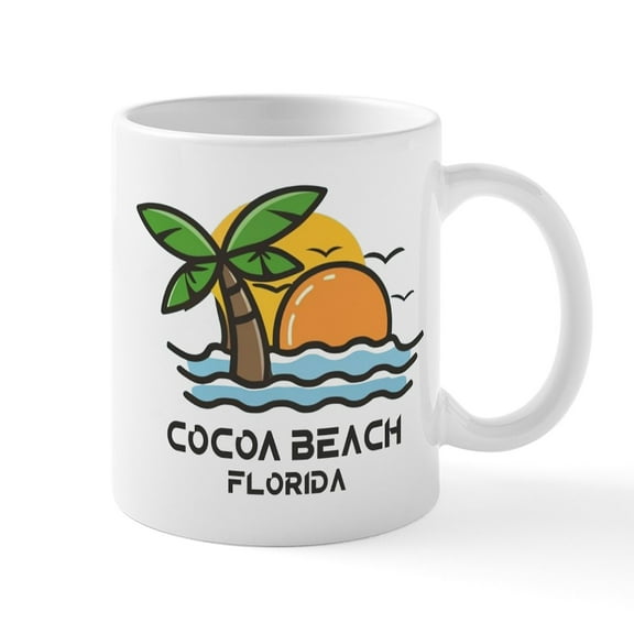 CafePress - Florida Cocoa Beach Mugs - 11 oz Ceramic Mug - Novelty Coffee Tea Cup