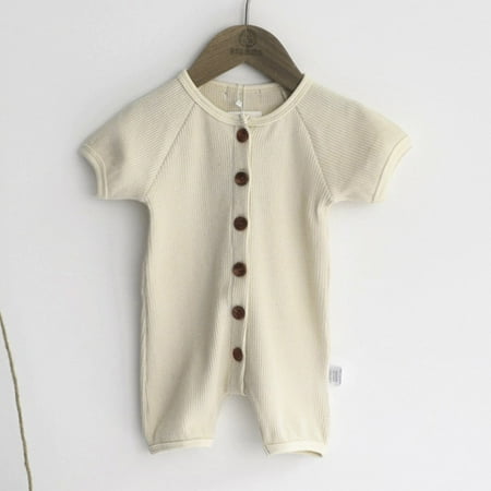 

Baby Girls Boys Floral Cotton Summer Short Sleeve Romper Jumpsuit Clothes