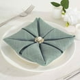 thumbnail image 2 of Efavormart 5 Pack DUSTY BLUE 20"x20" Premium Faux Linen Napkins Slubby Textured Wrinkle Free Napkins, 2 of 11