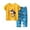 Yellow#1, variant on Qingpeng Toddler Pajamas for Boys Girls Summer Boys Short Sleeves Tshirts Shorts Cotton Sleepwear