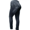 thumbnail image 3 of Womens Plus Size Stretch Dark Blue Black High Waist Denim Jeans Skinny Pants, 3 of 4