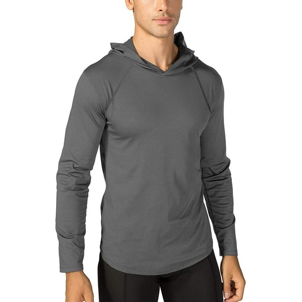 Yeashow Men's Sun Protection Long Sleeve T-Shirt Upf 50+ Performance Running Shirts With Hood Other L