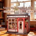 thumbnail image 3 of Thames Bookstore DIY Miniature Dollhouse Kit, 3D Wooden Book Nook with LED Light, for Adults & Teens, 3 of 7