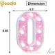 thumbnail image 4 of Pooqla Marquee Number Light 0, batería LED con purpurina, color rosa, 4 of 6