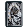thumbnail image 2 of Zippo Skull Clock Design Black Matte Pocket Lighter, 2 of 2