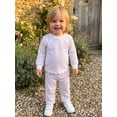 thumbnail image 4 of Loicainy Baby Toddler Girl Fall Clothes Set 6 12 18 24 Months 2T 3T 4T 5T Long Sleeve Crew Neck Striped Tops and Pants Outfits, 4 of 9