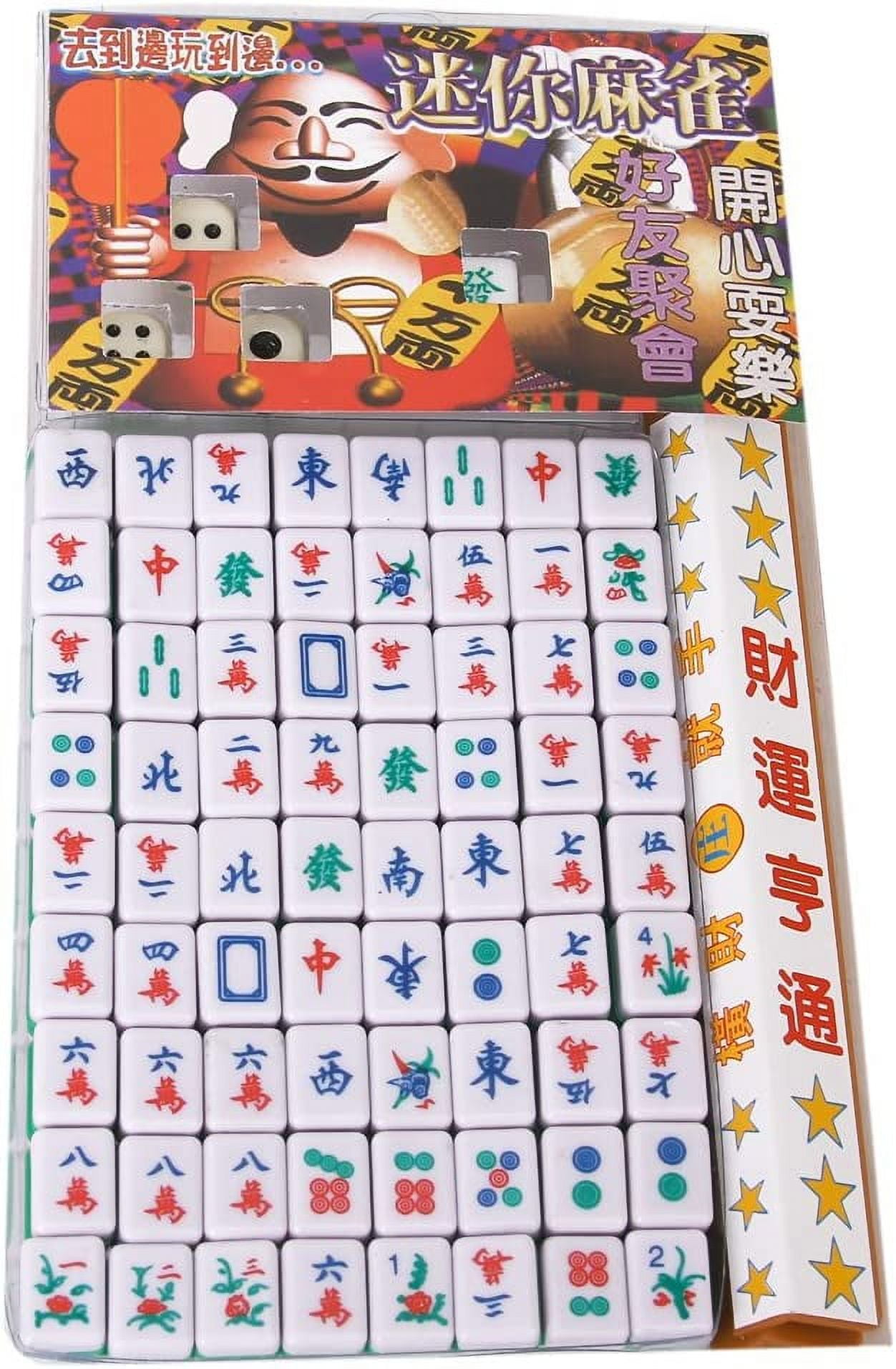 Mini Jogo de Mahjong Portátil com 144 Azulejos, Azulejos