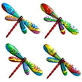 thumbnail image 2 of 4PCS Metal Dragonfly Garden decor Colorful Outdoor Fence Art Patio Sculptures Hanging Decorations yard Porch Living Room Bedroom Home, 2 of 8