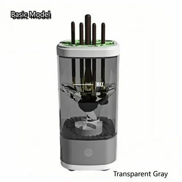Electric Makeup Brush Cleaner Machine, Ultimate Efficient Automatic Cleaner for All Types of Makeup Brushes-Basic Model Transparent Gray