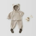 thumbnail image 4 of KYAIGUO Kids Baby 2Pcs Hooded Sweatsuit Pants Outfit Set for Boys Girls,Infant Toddler Infant Spring Fall Long Sleeved Clothes Pullover Sweatshirt+ Jogger Pants Kid Track Suits for 3M-6Y, 4 of 9