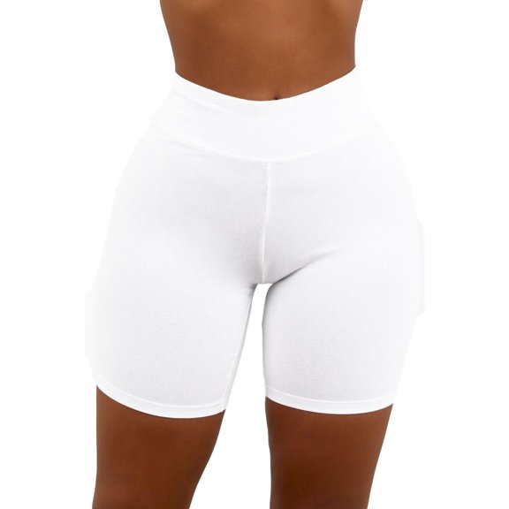 Solid Color Women Slim Fit High Waist Leggings Shorts