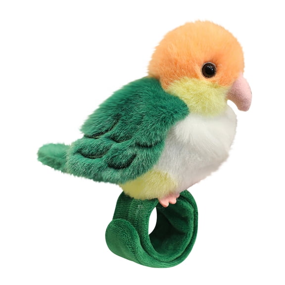 Plush Toy Slap Bracelet - Golden-Headed Caique Parrot Design, Soft Fuzzy Material, Adjustable Strap For S, Perfect For Party Favors, Daily Wear, Animal Lovers