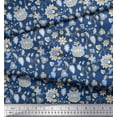 thumbnail image 2 of Soimoi Rayon Fabric Leaves & Floral Block Decor Fabric Printed Yard 42 Inch Wide, 2 of 3