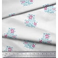 thumbnail image 2 of Soimoi Poly Georgette Fabric Leaves & Floral Block Printed Craft Fabric by The Yard 52 Inch Wide, 2 of 3