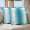 thumbnail image 5 of Pillow Covers 18x18 Set of 2, Ombre Turquoise Square Throw Pillow Covers for Couch/Sofa/Living Room, Gradient White Abstract Minimalist Stripe Decorative Soft Pillowcases for Couch Throw Pillows, 5 of 9
