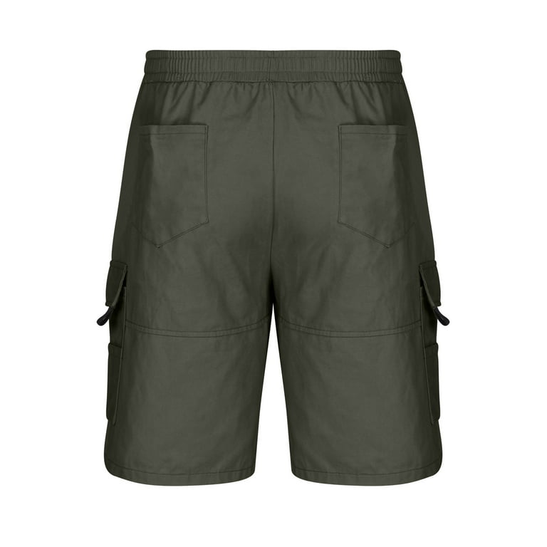 Dazajoo Men's Plus Size Cargo Shorts Solid Color Drawtring Relaxed