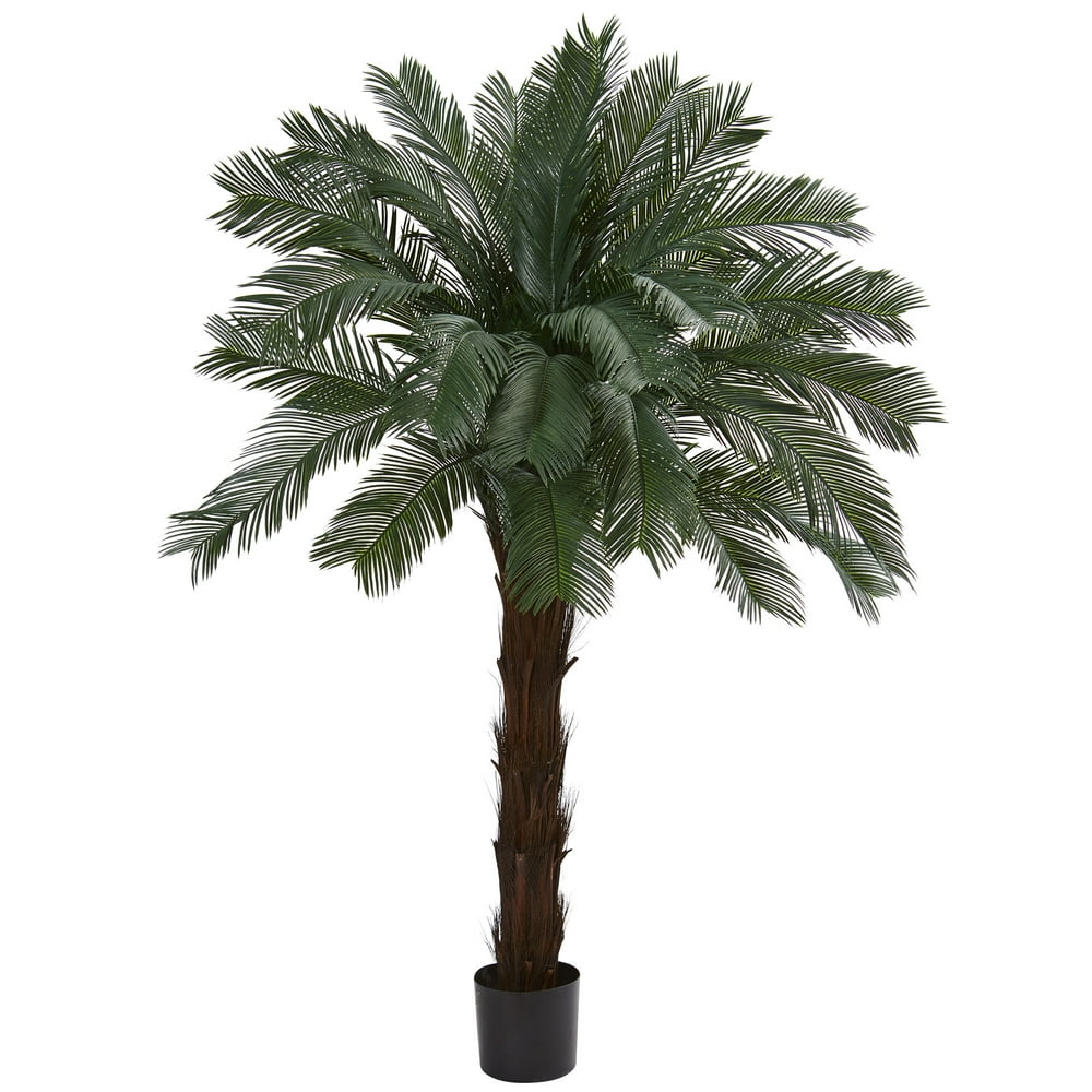 Nearly Natural 6ft. Cycas Artificial Tree, Uv Resistant, Indoor/Outdoor, Green