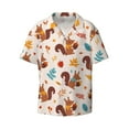 thumbnail image 6 of Kdxio Men's Hawaiian Shirt for Men Short Sleeve Shirt Forest Squirrel Nuts Summer Casual Holiday Beach Button Down T-Shirts, 6 of 7